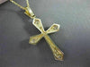 ESTATE .40CT DIAMOND 14K WHITE & YELLOW GOLD 3D PRINCESS CUT CROSS PENDANT 21597