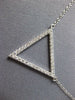 ESTATE .32CT DIAMOND 18KT WHITE GOLD 3D CLASSIC OPEN TRIANGLE FUN NECKLACE