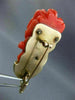 ANTIQUE MASSIVE .8CT DIAMOND & AAA SAPPHIRE CORAL 14K YELLOW GOLD BROOCH PENDANT