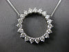 EXTRA LARGE 2.44CT DIAMOND 14KT WHITE GOLD CIRCLE OF LIFE 3 PRONG LOVE NECKLACE
