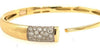ESTATE LARGE .66CT DIAMOND 18KT 2 TONE GOLD 3D RECTANGULAR CUFF BANGLE BRACELET