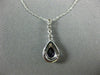ESTATE 1.08CT DIAMOND & AAA AMETHYST 14KT WHITE GOLD 3D PEAR SHAPE HALO PENDANT