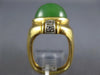 ESTATE 9.10CT DIAMOND & AAA CABOCHON JADE 18K 2 TONE GOLD OVAL & ROUND FUN RING