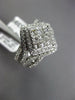 LARGE 1.50CT DIAMOND 14K WHITE GOLD ROUND & PRINCESS SQUARE HALO ENGAGEMENT RING