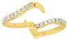 ESTATE .25CT DIAMOND 14K YELLOW GOLD 3D DOUBLE SWIRL INSERT ANNIVERSARY FUN RING