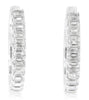 2.70CT DIAMOND 14KT WHITE GOLD 3D BAGUETTE CLASSIC HUGGIE HOOP HANGING EARRINGS