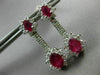 ESTATE 3.62CT DIAMOND & AAA RUBY 14KT WHITE GOLD 3D OVAL FLOWER HANGING EARRINGS