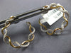 .36CT DIAMOND 18KT 2 TONE GOLD 3D INIFINITY ROPE SIDEWAYS HOOP HANGING EARRINGS