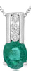 .43CT DIAMOND & AAA EMERALD 14K WHITE GOLD 3D OVAL & ROUND LOVE FLOATING PENDANT