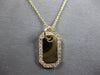 ESTATE .40CT DIAMOND 14K YELLOW GOLD 3D CLASSIC OCTAGON DOG TAG FLOATING PENDANT