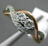 ESTATE .35CT DIAMOND 14K WHITE & ROSE GOLD 3D 2 STONE INFINITY LOVE PROMISE RING