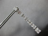 LARGE 3.27CT DIAMOND 18K WHITE GOLD ROUND & BAGUETTE GRADUATING HANGING EARRINGS