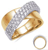 WIDE 1.11CT DIAMOND 14KT 2 TONE GOLD 3D MULTI ROW CRISS CROSS INFINITY LOVE RING