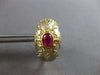 LARGE 1.36CT DIAMOND & AAA RUBY 18KT 2 TONE GOLD 3D HANDCRAFTED EARRINGS #28136