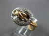 LARGE .44CT DIAMOND 14KT WHITE & ROSE GOLD CRISS CROSS OVAL LOVE KNOT FUN RING