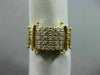 ESTATE .40CT DIAMOND 14KT YELLOW GOLD 3D CLASSIC PAVE MULTI ROW ANNIVERSARY RING