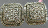LARGE 3.18CT MULTI SHAPE DIAMOND 18K WHITE GOLD SQUARE DOUBLE HALO STUD EARRINGS