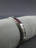 ESTATE .48CT DIAMOND & AAA RUBY 18KT WHITE GOLD ETERNITY ANNIVERSARY RING #26495