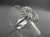 ANTIQUE LARGE 1.05CT DIAMOND 18KT WHITE GOLD 3D SUNFLOWER FUN COCKTAIL RING