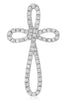 ESTATE .29CT DIAMOND 14KT WHITE GOLD 3D DOUBLE INFINITY CROSS FLOATING PENDANT