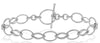 ESTATE 14KT WHITE GOLD 3D CLASSIC OVAL LINK FLEXIBLE TOGGLE FUN LOVE BRACELET
