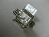 ESTATE .37CT WHITE & CHOCOLATE FANCY DIAMOND 14K WHITE GOLD SQUARE FLOATING RING