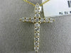 ESTATE LARGE .70CT DIAMOND 14KT YELLOW GOLD 3D CLASSIC CROSS FLOATING PENDANT