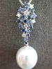 .80CT DIAMOND & SAPPHIRE & AAA SOUTH SEA PEARL 18KT WHITE GOLD TEAR DROP PENDANT