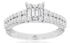 .70CT DIAMOND 14KT WHITE GOLD 3D ROUND & BAGUETTE INVISIBLE FRIENDSHIP LOVE RING