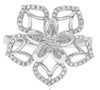 ESTATE .36CT DIAMOND 14KT WHITE GOLD 3D MULTI HEART FLOWER FUN RING