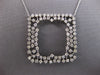 2.96CT DIAMOND 14KT WHITE GOLD 3D OPEN SQUARE DOUBLE SIDED HEART LOVE NECKLACE