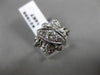 ANTIQUE WIDE .75CT OLD MINE DIAMOND 14KT WHITE GOLD FLORAL MILGRAIN RING #21956