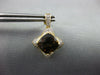 4.27CT DIAMOND & AAA SMOKY TOPAZ 14K YELLOW GOLD CUSHION FLOWER HANGING EARRINGS