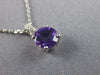 ESTATE .71CT DIAMOND & AAA AMETHYST 14KT WHITE GOLD SOLITAIRE FLOATING PENDANT