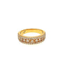 ESTATE .84CT DIAMOND 18KT YELLOW GOLD THREE ROW SEMI ETERNITY ANNIVERSARY RING