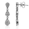 1.59CT DIAMOND 18KT WHITE GOLD ROUND COVET MULTI TEAR DROP FUN HANGING EARRINGS