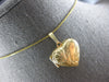 ESTATE 14KT YELLOW GOLD 3D HEART SHAPE HANDCARVED FLOWER LOCKET PENDANT #27975