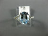 ESTATE 1.42CT DIAMOND & AAA AQUAMARINE 14KT WHITE GOLD 3D OVAL ENGAGEMENT RING
