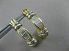 ESTATE .65CTW CHANNEL DIAMOND HUGGIES 14K WHITE YELLOW GOLD EARRINGS 23MM #18661