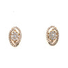 ESTATE .73CT DIAMOND 18KT YELLOW GOLD CLASSIC FLOWER LOVE KNOT HANGING EARRINGS