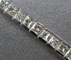 5.06CT DIAMOND 14K WHITE GOLD CLASSIC PRINCESS CHANNEL INVISIBLE TENNIS BRACELET