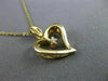 ESTATE .03CT DIAMOND 14KT YELLOW GOLD CLASSIC SOLITAIRE OPEN HEART PENDANT 21719