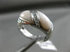 ESTATE WIDE .40CT DIAMOND 14KT WHITE GOLD AAA MOTHER OF PEARL INFINITY LOVE RING