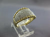 WIDE 1.0CT DIAMOND 14KT YELLOW GOLD MULTI ROW BEADED GRADUATING ANNIVERSARY RING