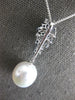 .80CT DIAMOND & SAPPHIRE & AAA SOUTH SEA PEARL 18KT WHITE GOLD TEAR DROP PENDANT
