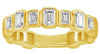 .81CT DIAMOND 14KT YELLOW GOLD EMERALD CUT BEZEL SEMI ETERNITY ANNIVERSARY RING