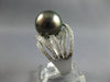 LARGE .50CT DIAMOND & AAA TAHITIAN PEARL 14KT WHITE GOLD CRISS CROSS SWIRL RING