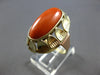 ANTIQUE LARGE AAA CORAL 14KT YELLOW & ROSE GOLD HANDCRAFTED FLORAL RING #28031