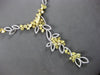 GIA EXTRA LARGE 25.57CT DIAMOND 18KT 2 TONE GOLD 3D MULTI SHAPE LARIAT NECKLACE