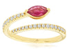 .64CT DIAMOND & AAA RUBY 14K YELLOW GOLD MARQUISE & ROUND CRISS CROSS SNAKE RING